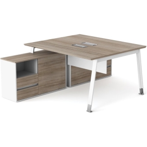 NOQI DRAWER / ESTACIÓN DE TRABAJO 2 PUESTOS CON CREDENZA-CF09